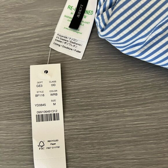 Blue & white striped bikini bottom size Medium, NWT - Picture 5 of 8